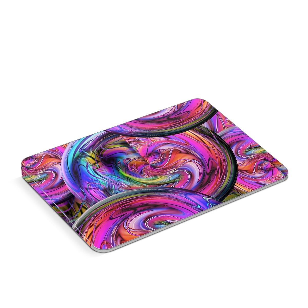 Apple Magic Trackpad Skin design of Pattern, Psychedelic art, Purple, Art, Fractal art, Design, Graphic design, Colorfulness, Textile, Visual arts, with purple, black, red, gray, blue, green colors