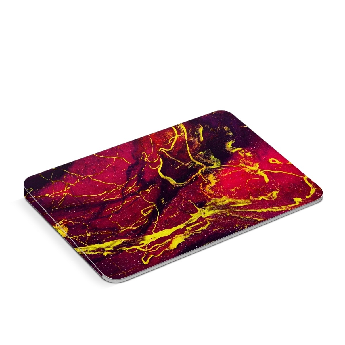 Apple Magic Trackpad Skin design of Red, Purple, Geological phenomenon, Pattern, Fractal art, Art, Fictional character, Graphics, with red, yellow, black colors