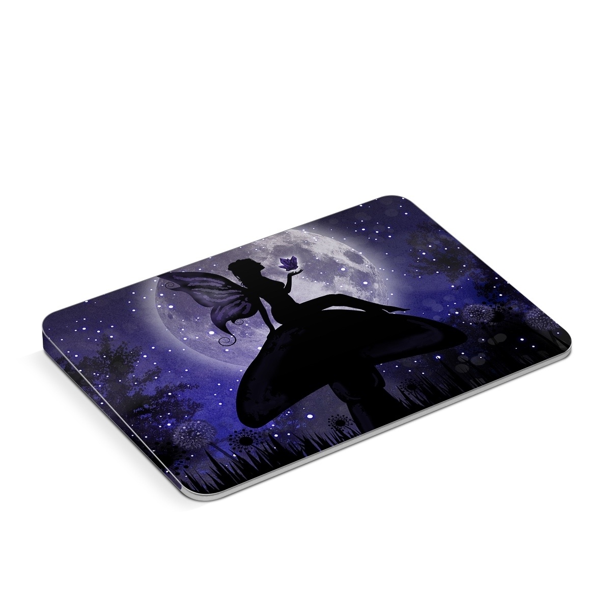 Apple Magic Trackpad Skin design of Purple, Sky, Moonlight, Cg artwork, Fictional character, Darkness, Night, Illustration, Space, Star, with black, blue, gray, purple colors