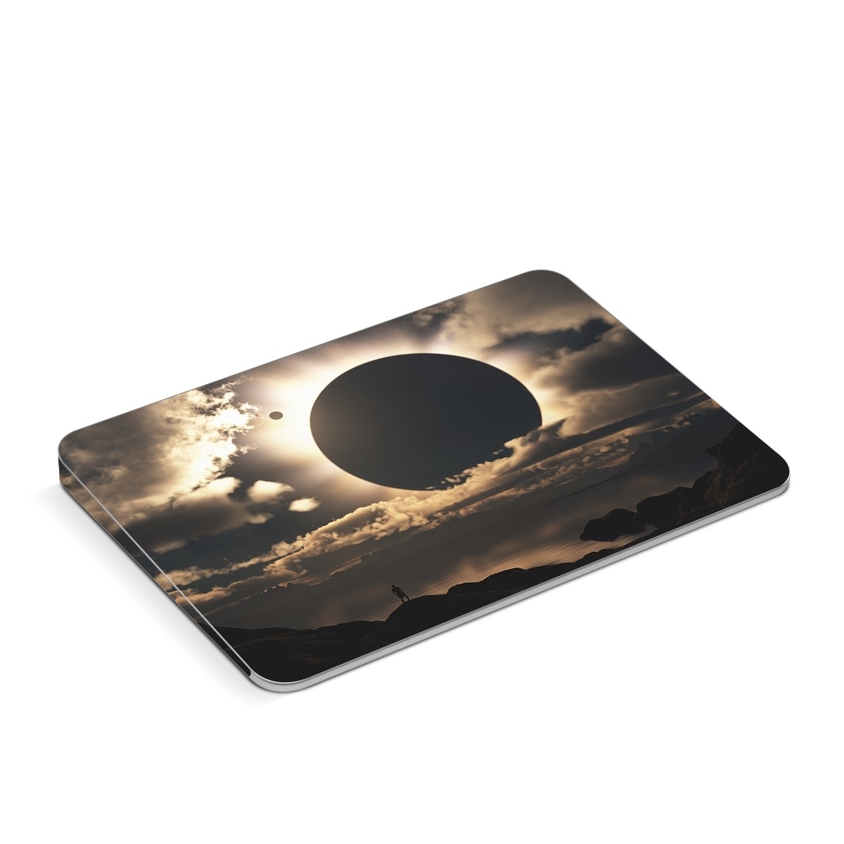 Apple Magic Trackpad Skin design of Sky, Cloud, Daytime, Eclipse, Atmosphere, Cumulus, Sunlight, Sun, Astronomical object, Celestial event, with black, red, green, gray, pink, yellow colors