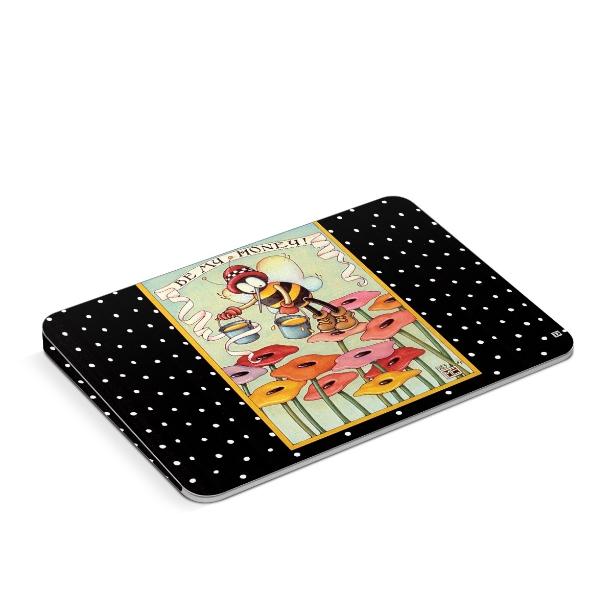 Apple Magic Trackpad Skin design of Cartoon, Illustration, Art, with black, white, yellow, orange, pink, red, blue, green colors