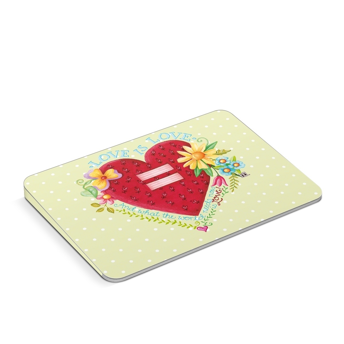 Apple Magic Trackpad Skin design of Heart, Illustration, Pattern, Love, Valentine's day, Visual arts, Art, Graphic design, with red, blue, yellow, orange, purple, green, pink colors