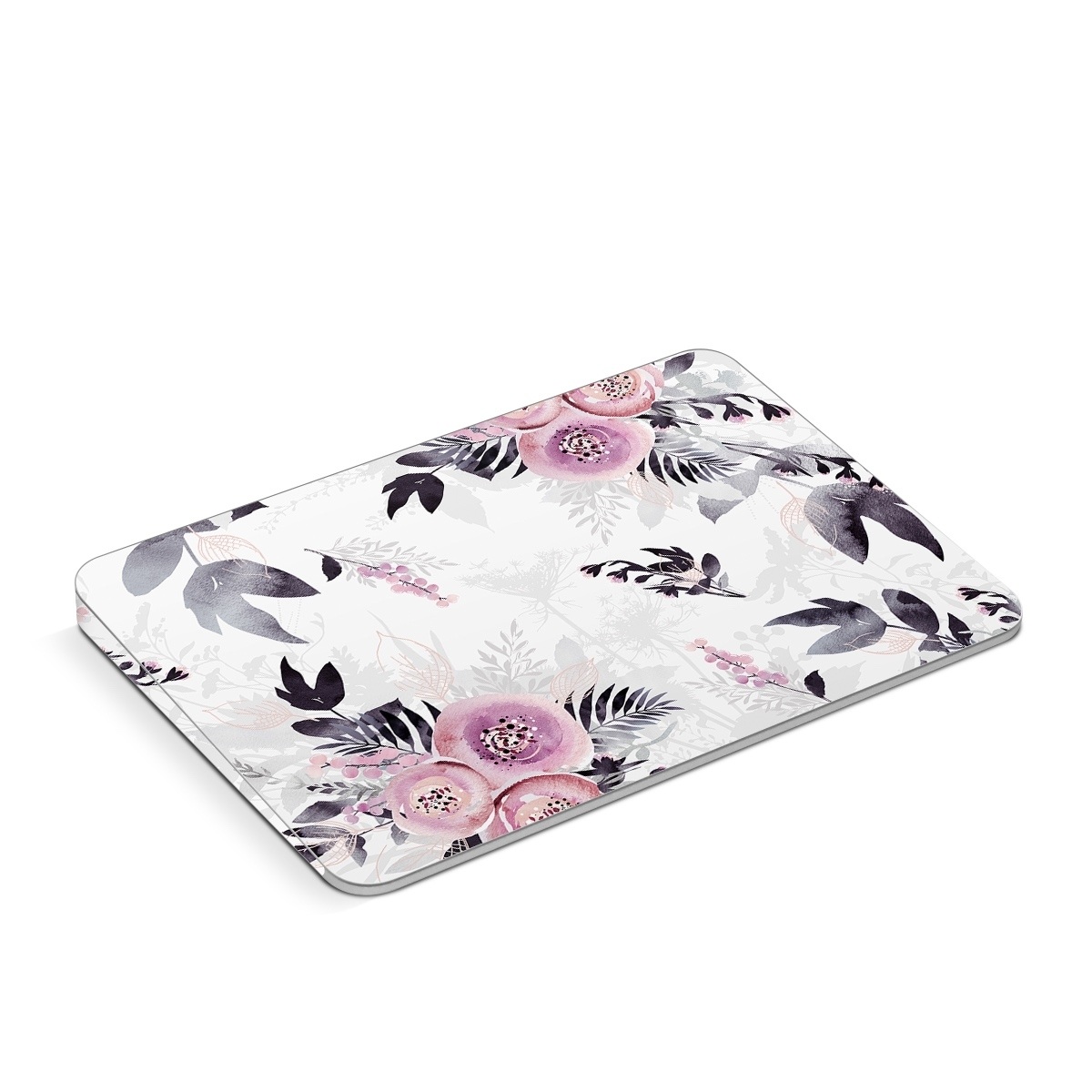 Apple Magic Trackpad Skin design of Pink, Pattern, Design, Floral design, Textile, Plant, Flower, Magenta, Petal, Wallpaper, with white, purple, pink, black, gray colors