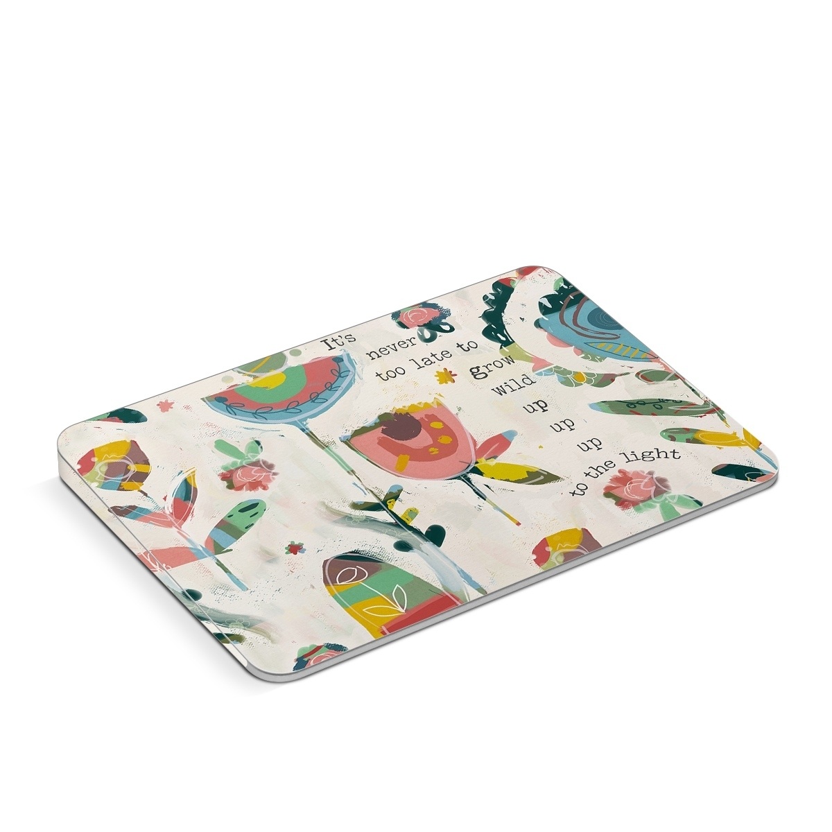 Apple Magic Trackpad Skin design of Textile, Organism, Font, Creative arts, Art, Pattern, Illustration, Terrestrial plant, Painting, Drawing, with purple, black, green, yellow, blue, red colors