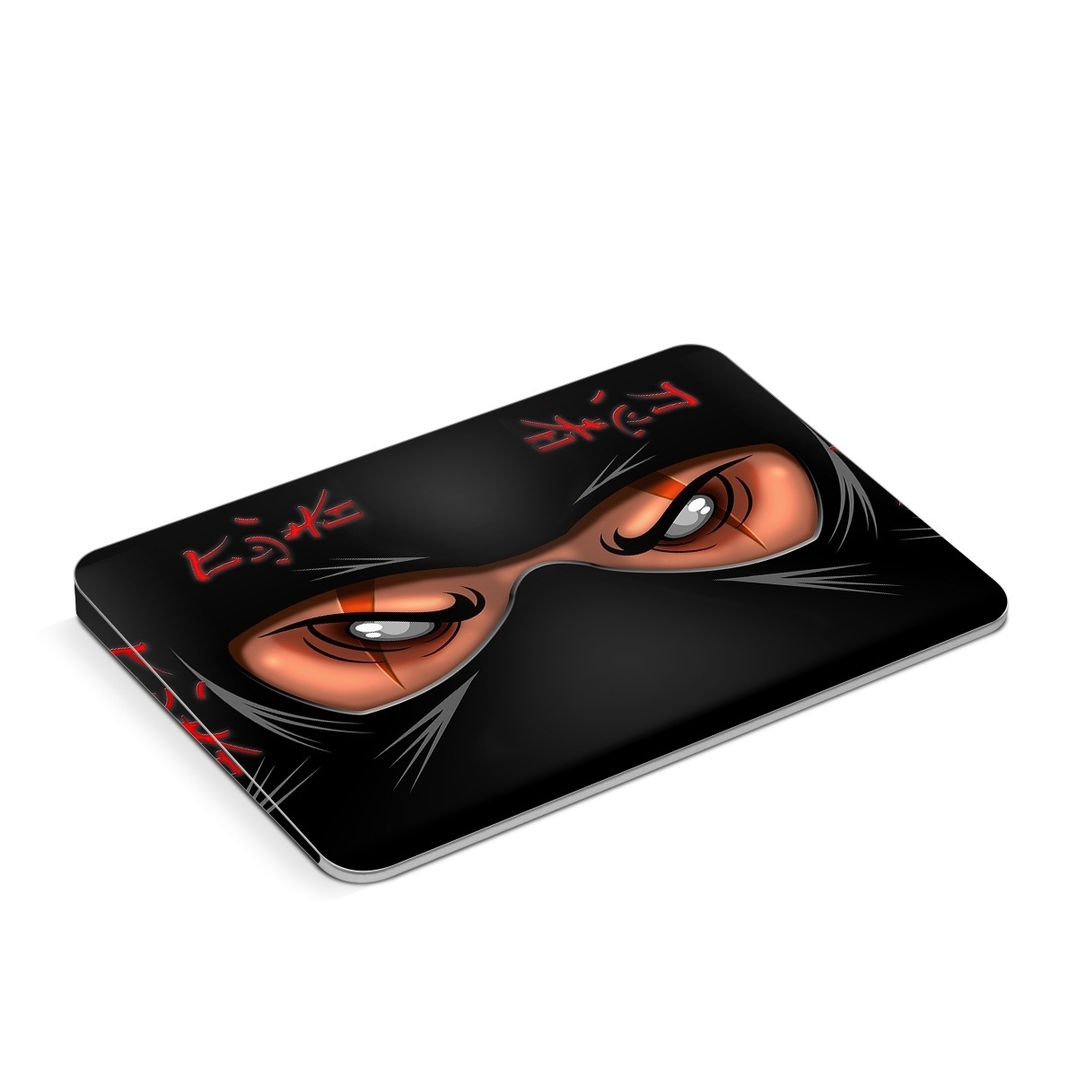 Apple Magic Trackpad Skin design of Cartoon, Eye, Organ, Anime, Illustration, Mouth, Fictional character, Animation, Graphic design, Cg artwork, with black, red, green, pink, orange, gray colors
