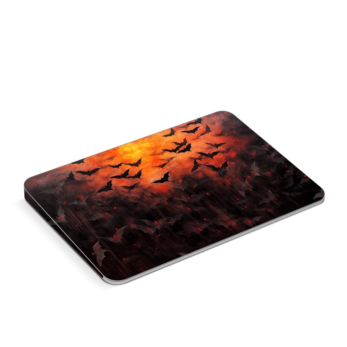 Apple Magic Trackpad Skin design of Vertebrate, Plant, Leaf, Orange, Branch, Natural landscape, Organism, Bird, Deciduous, Woody plant, with yellow, orange, red, black colors