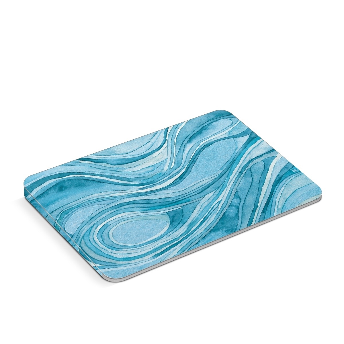 Apple Magic Trackpad Skin design of Water, Liquid, Azure, Fluid, Rectangle, Aqua, Painting, Pattern, Electric blue, Art, with blue, white colors