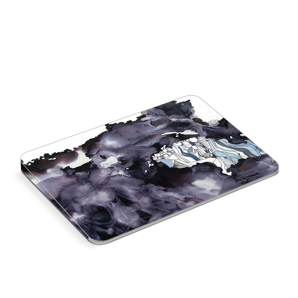 Apple Magic Trackpad Skin design of Watercolor paint, Illustration, Art, World, Paint, Cg artwork, Drawing, Graphic design, Animation, Rock, with black, purple, white, blue colors
