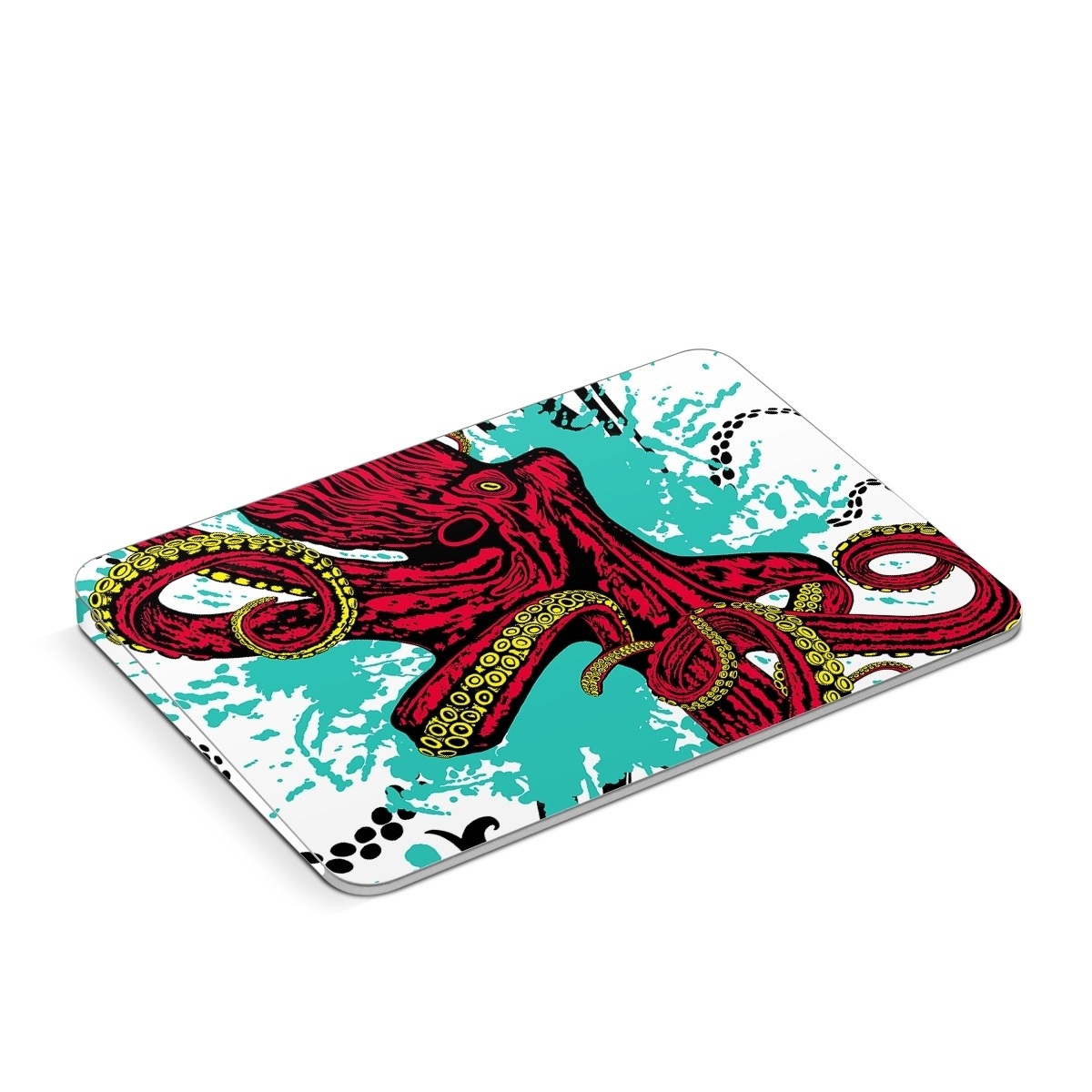 Apple Magic Trackpad Skin design of Graphic design, Illustration, Visual arts, Octopus, Design, Art, Fictional character, Pattern, Clip art, Line art, with black, white, gray, red, blue, green colors