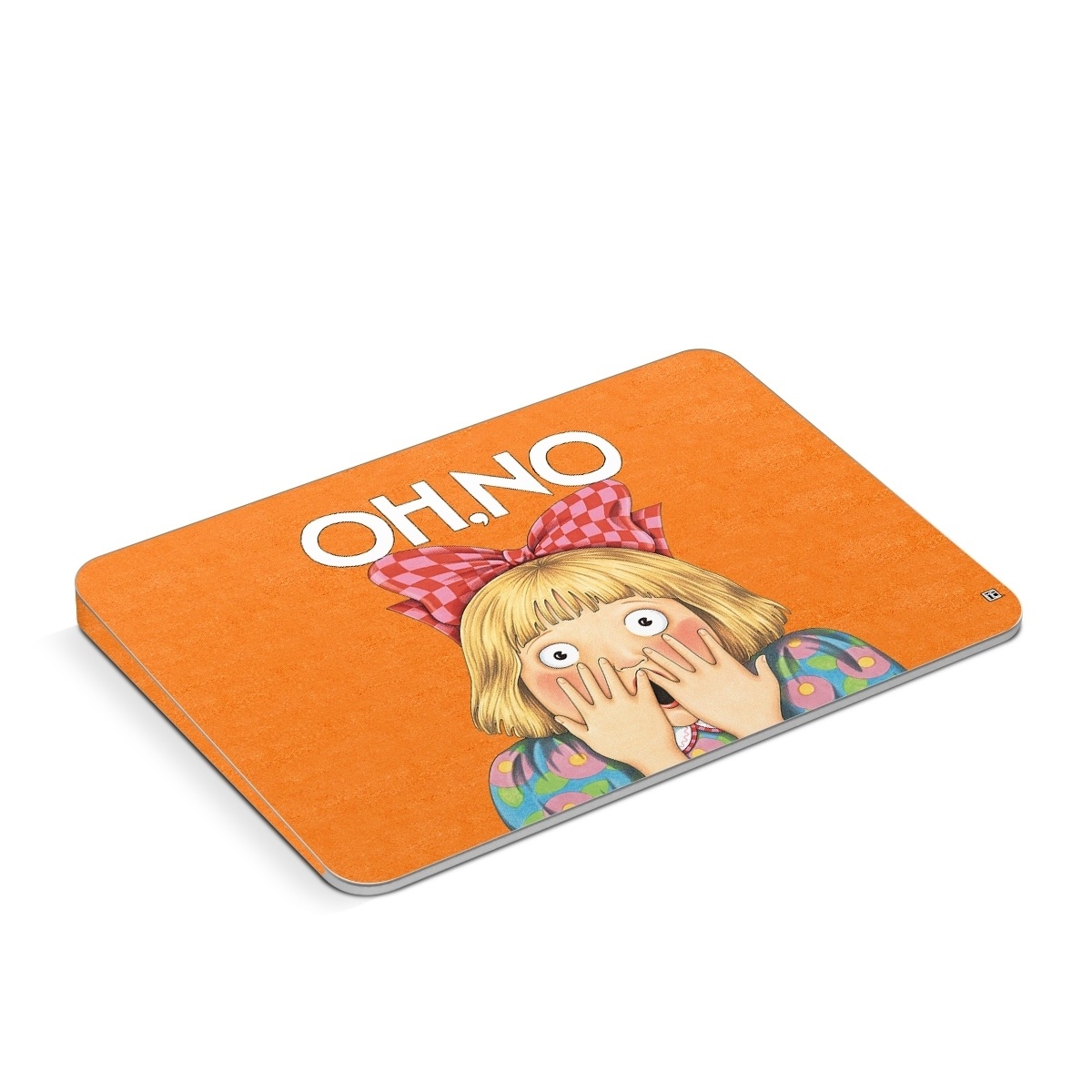 Apple Magic Trackpad Skin design of Cartoon, Nose, Illustration, Poster, Art, Fiction, Book cover, Happy, Gesture, with orange, pink, gray, green, red, white colors