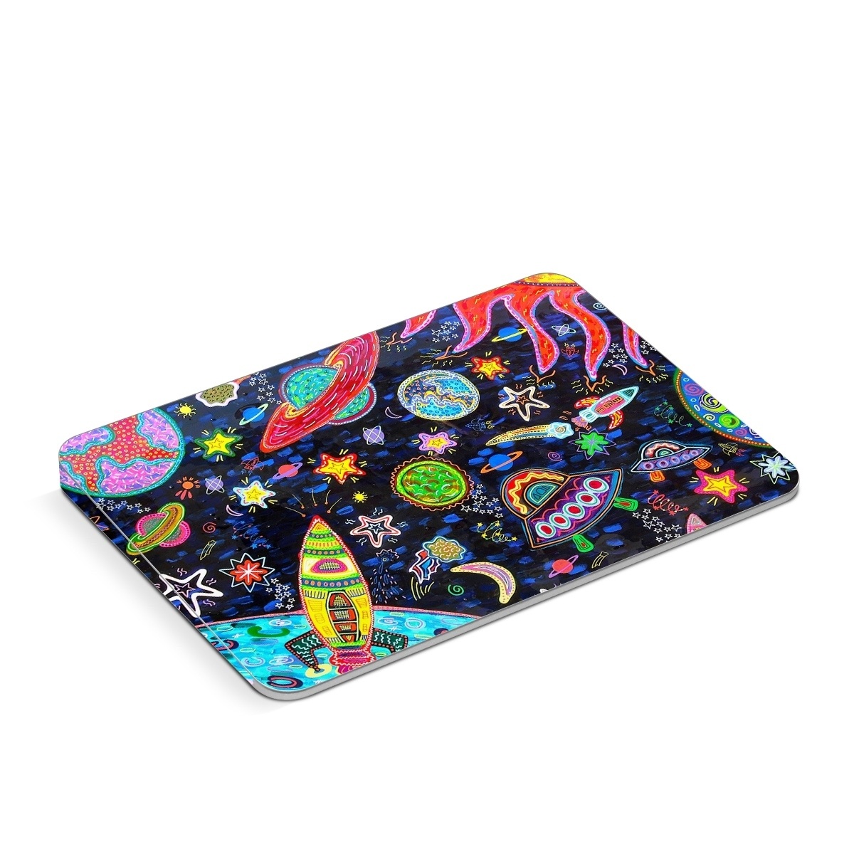 Apple Magic Trackpad Skin design of Pattern, Psychedelic art, Visual arts, Paisley, Design, Motif, Art, Textile, with black, gray, blue, red colors