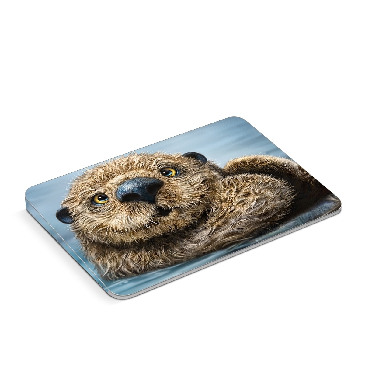 Apple Magic Trackpad Skin design of Mammal, Vertebrate, Otter, Sea otter, North american river otter, Marine mammal, Terrestrial animal, Mustelidae, Snout, Organism, with gray, black, blue, green, red colors