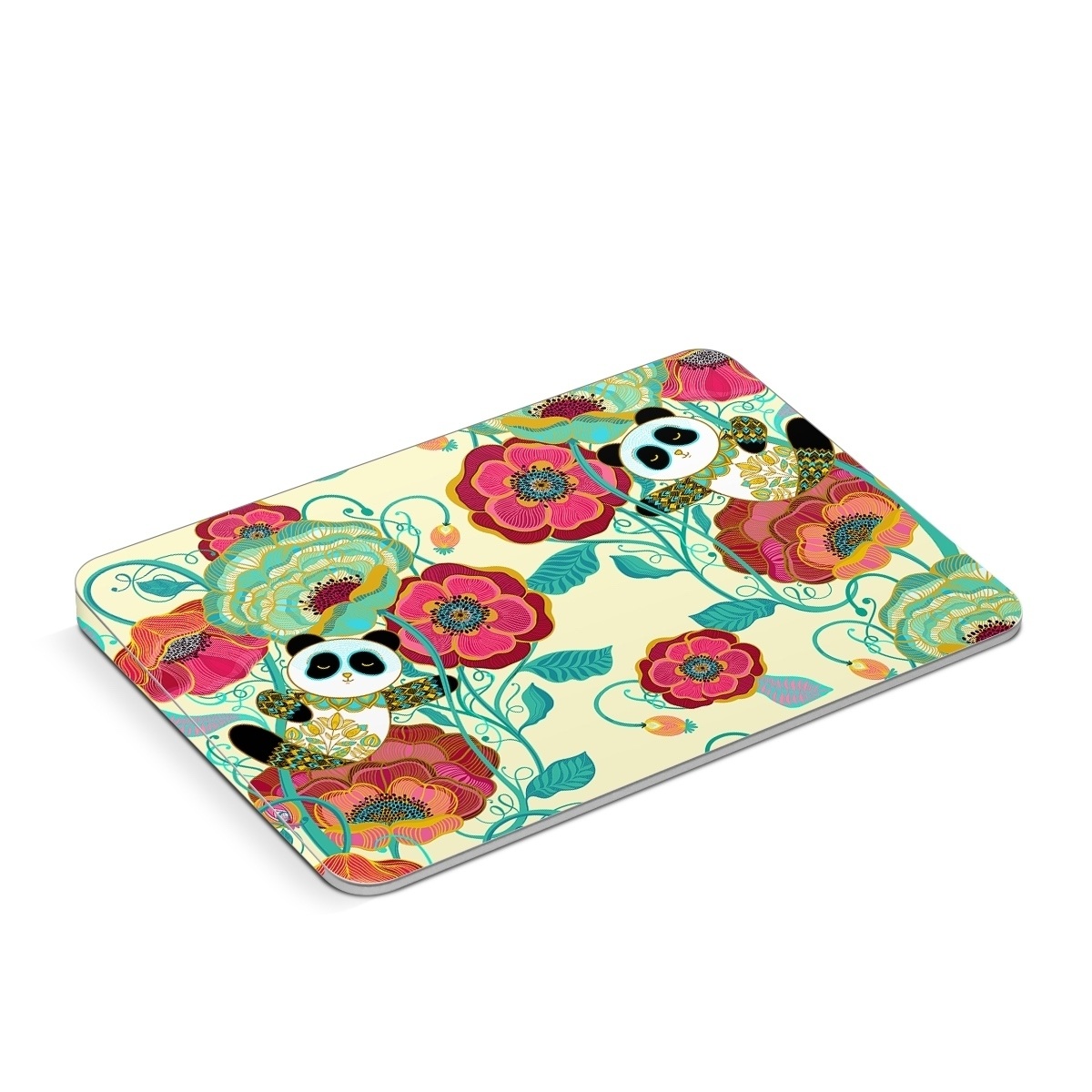 Apple Magic Trackpad Skin design of Plant, Product, Green, Botany, Art, Flower, Pink, Rectangle, Red, Aqua, with white, red, pink, yellow, green, blue, black colors
