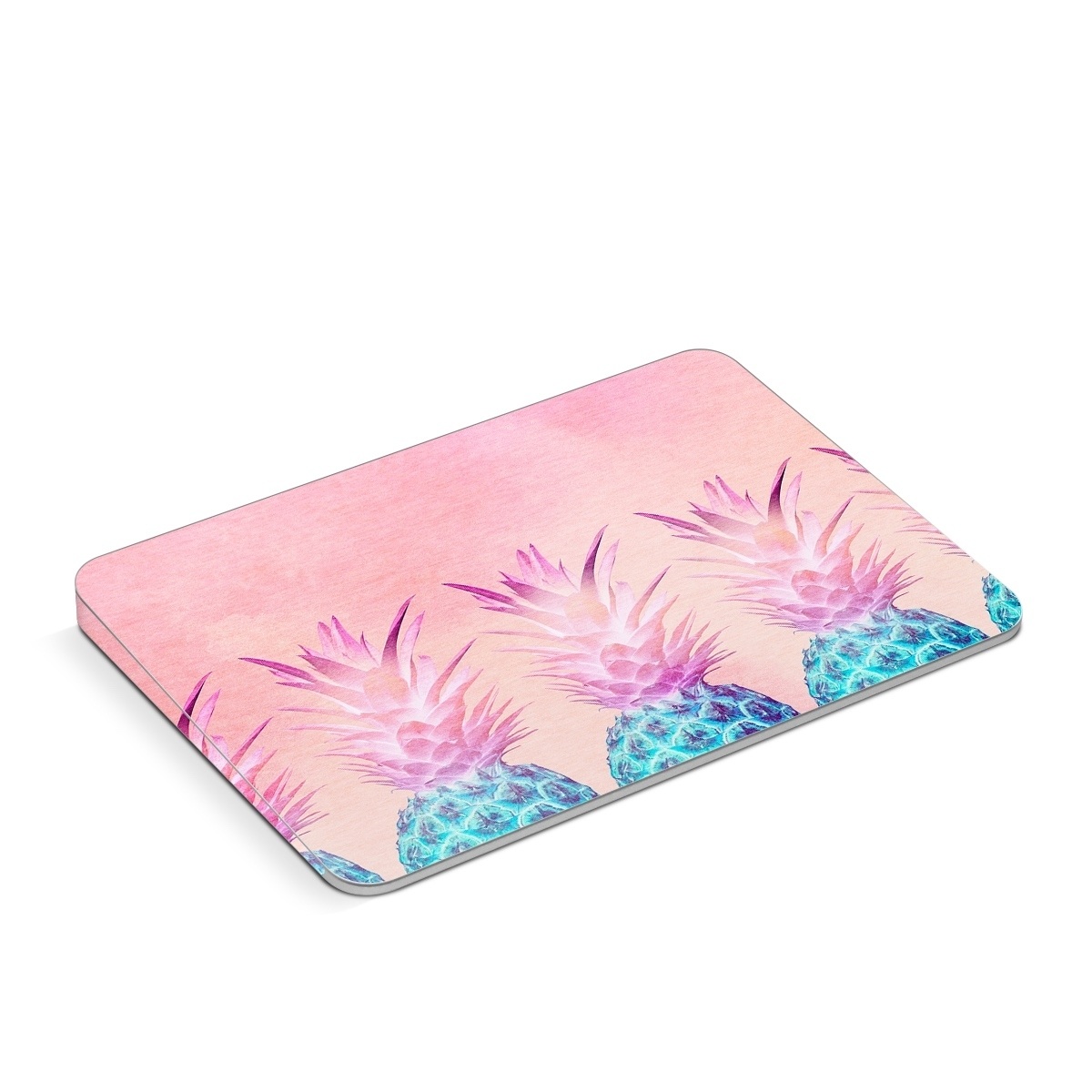 Apple Magic Trackpad Skin design of Pineapple, Ananas, Pink, Fruit, Plant, Bromeliaceae, Pattern, Poales, with pink, blue, orange colors