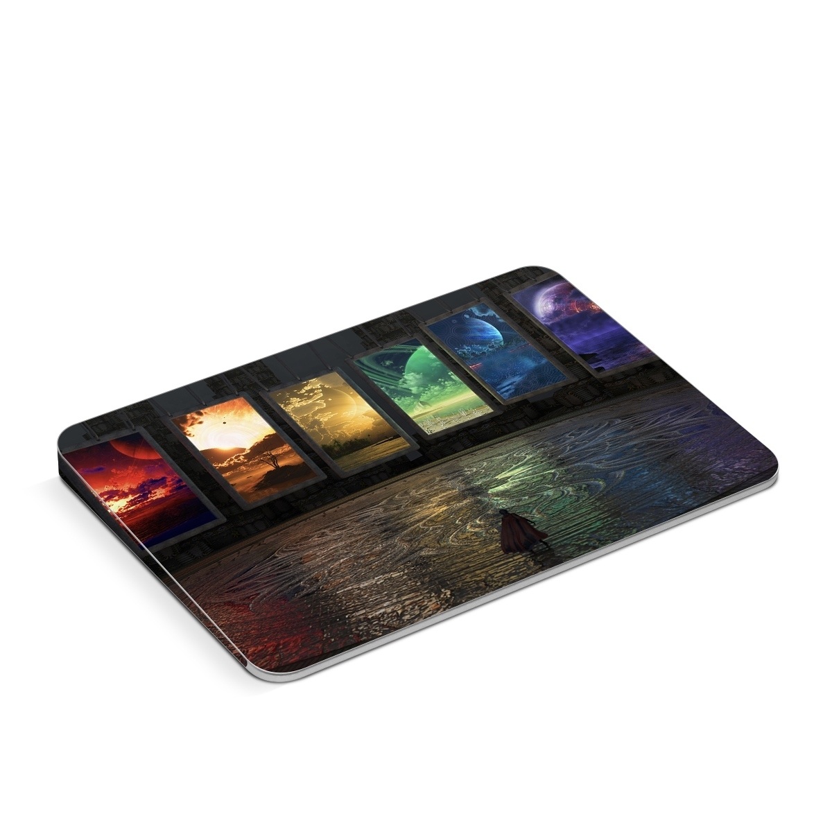 Apple Magic Trackpad Skin design of Light, Lighting, Water, Sky, Technology, Night, Art, Geological phenomenon, Electronic device, Glass, with black, red, green, blue colors