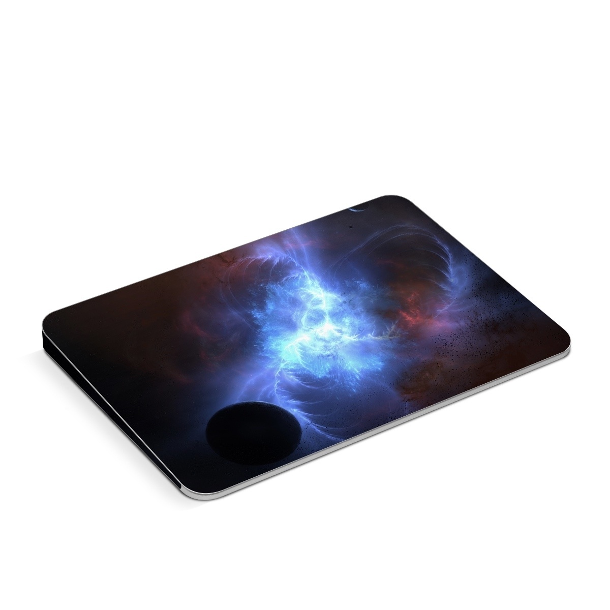Apple Magic Trackpad Skin design of Sky, Atmosphere, Outer space, Space, Astronomical object, Fractal art, Universe, Electric blue, Art, Organism, with black, blue, purple colors
