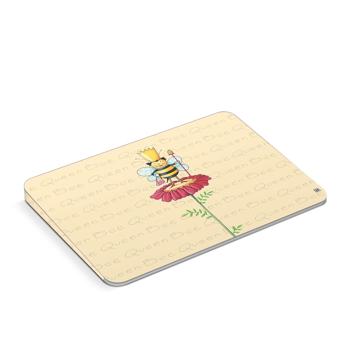 Apple Magic Trackpad Skin design of Cartoon, Cut flowers, Flower, Clip art, Plant, Fictional character, Illustration, Wildflower, Plant stem, Drawing, with pink, gray, red, orange, green colors
