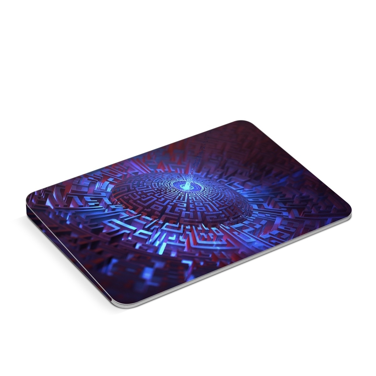 Apple Magic Trackpad Skin design of Blue, Light, Fractal art, Electric blue, Purple, Water, Psychedelic art, Organism, Art, Spiral, with black, blue colors