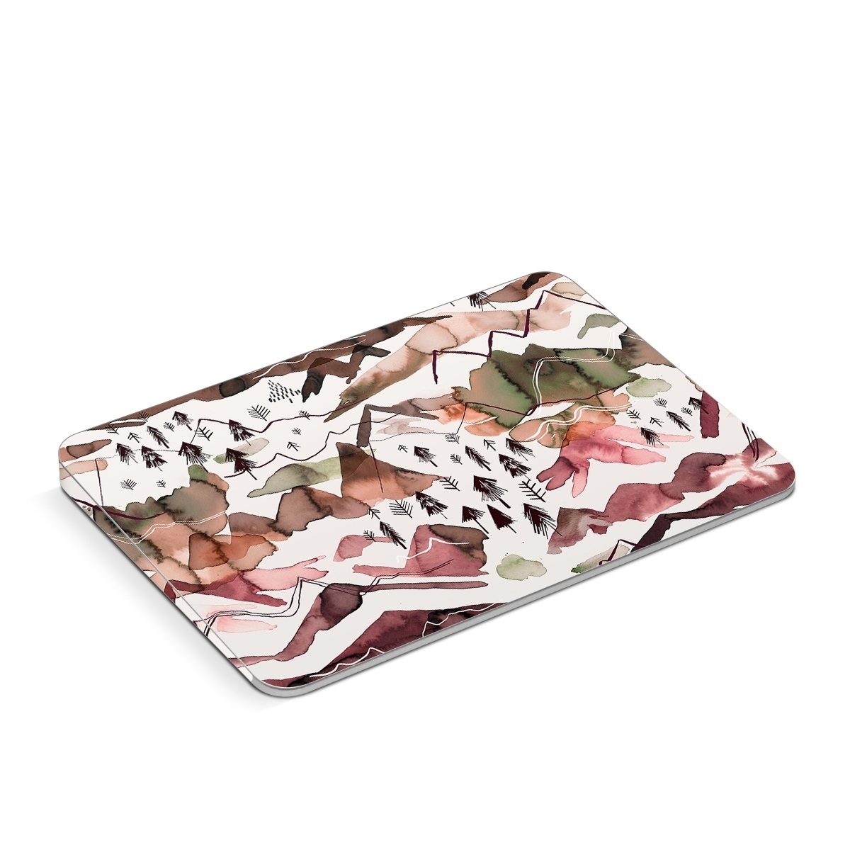 Apple Magic Trackpad Skin design of Pattern, Design, Leaf, Camouflage, Military camouflage, Illustration, Art, with white, red, black, gray colors