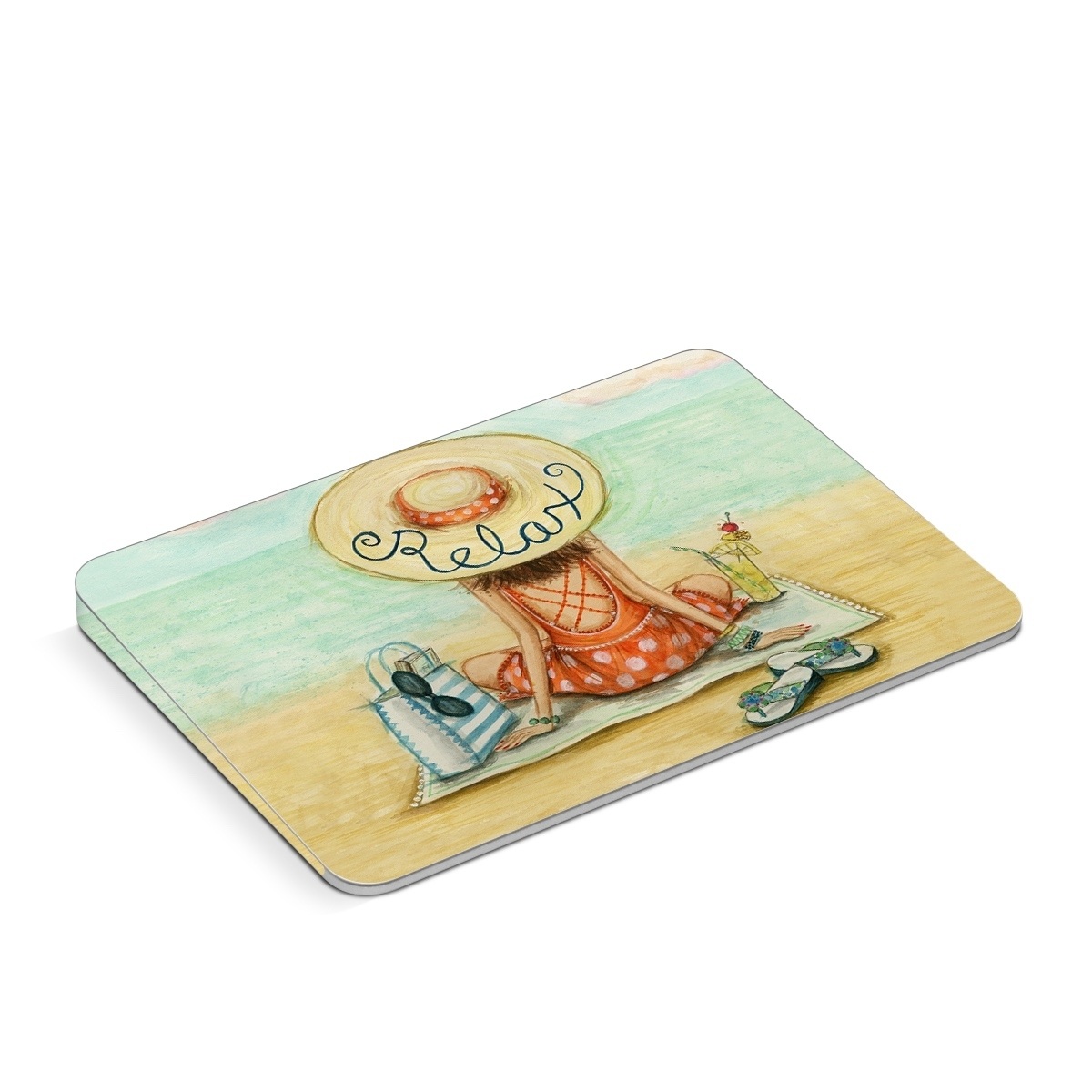 Apple Magic Trackpad Skin design of Illustration, Cartoon, Watercolor paint, Art, Drawing, Child art, Sketch, Paint, Still life, with white, yellow, blue, red, black, yellow colors