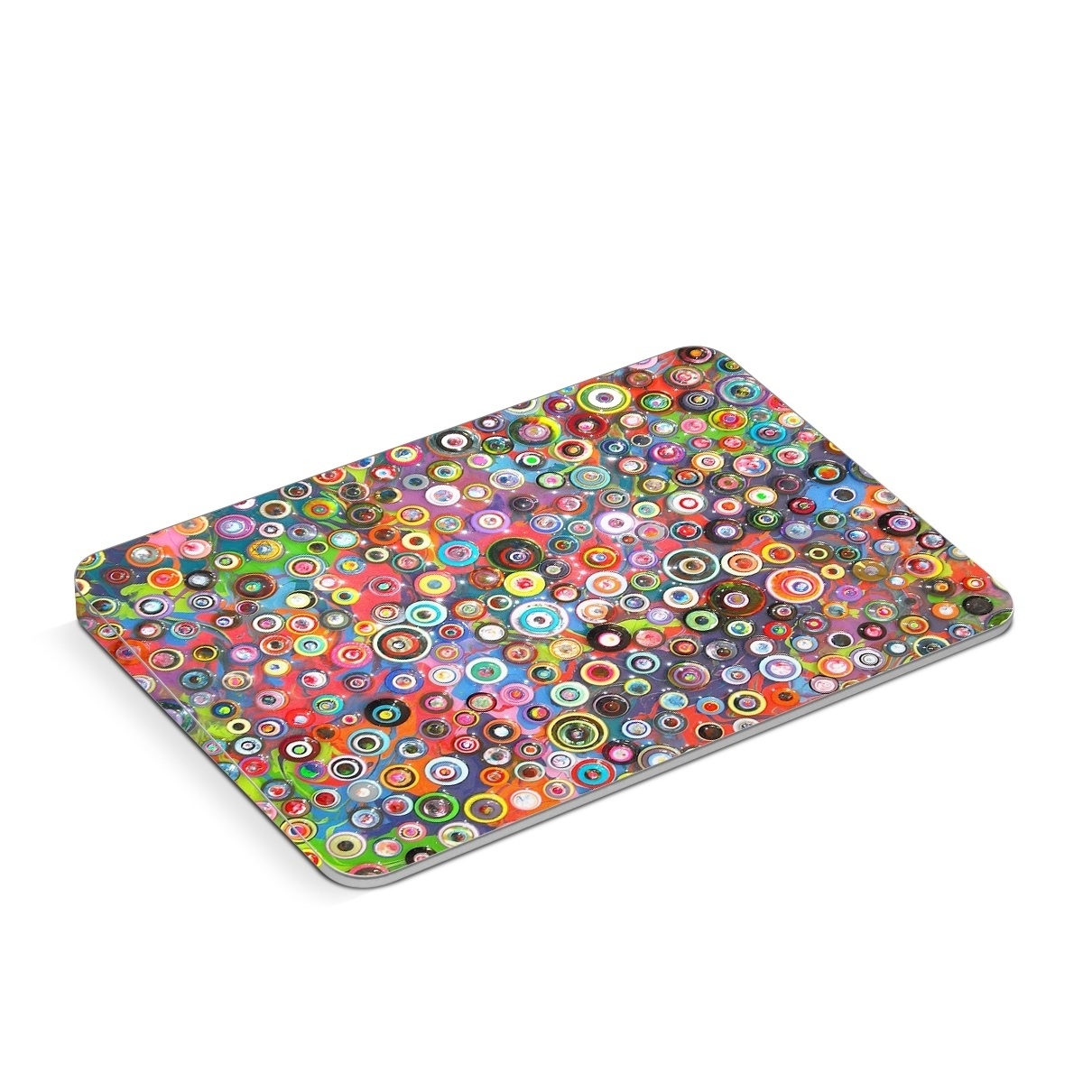 Apple Magic Trackpad Skin design of Pattern, Design, Textile, Visual arts, Circle, Art, with red, pink, blue, green, yellow, blue, orange colors