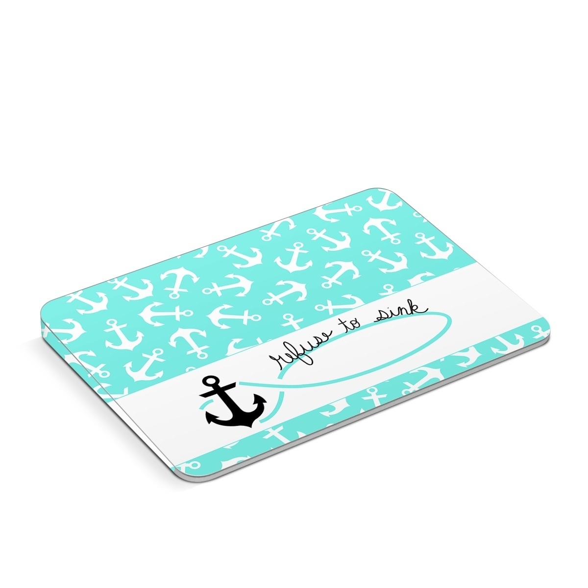 Apple Magic Trackpad Skin design of Text, Turquoise, Aqua, Font, Teal, Pattern, Line, Design, Illustration, with gray, white, blue, green colors