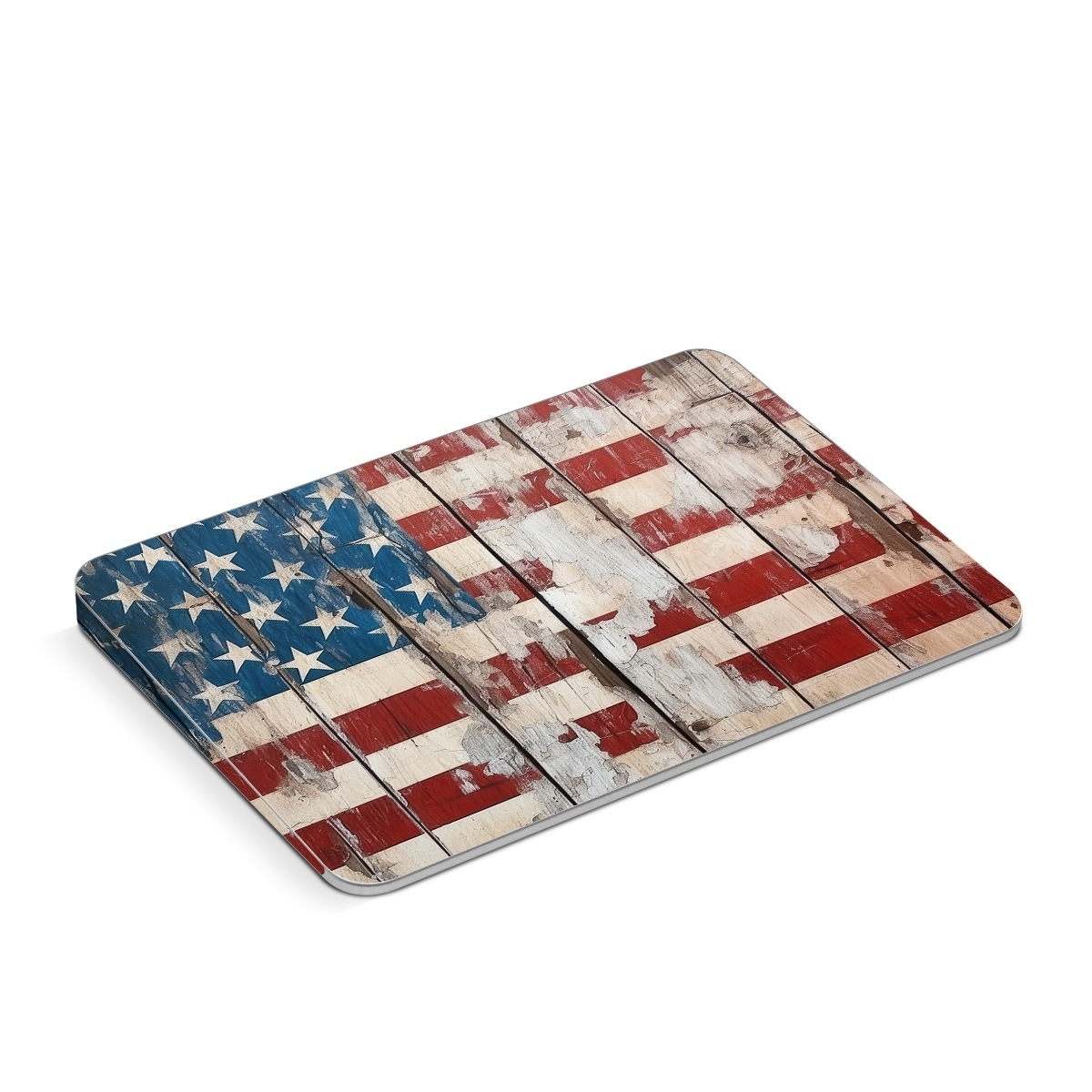 Apple Magic Trackpad Skin design of Flag of the united states, World, Rectangle, Textile, Line, Wall, Flag, Symmetry, Tints and shades, Pattern, with red, blue, white, brown, gray, black colors