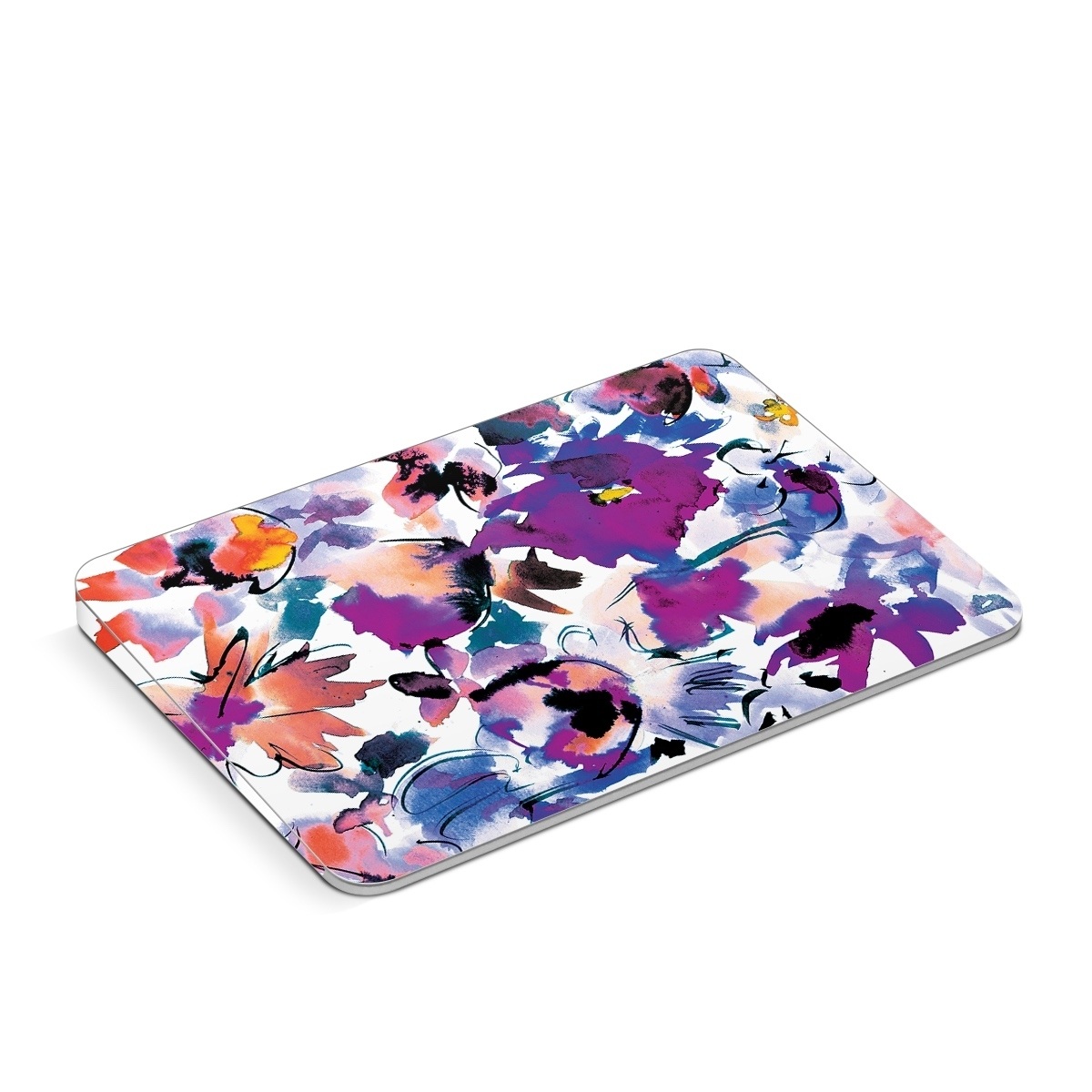Apple Magic Trackpad Skin design of Product, Purple, Illustration, Graphic design, Plant, Clip art, Flower, Graphics, Wildflower, Watercolor paint, with white, purple, pink, yellow, blue, black colors