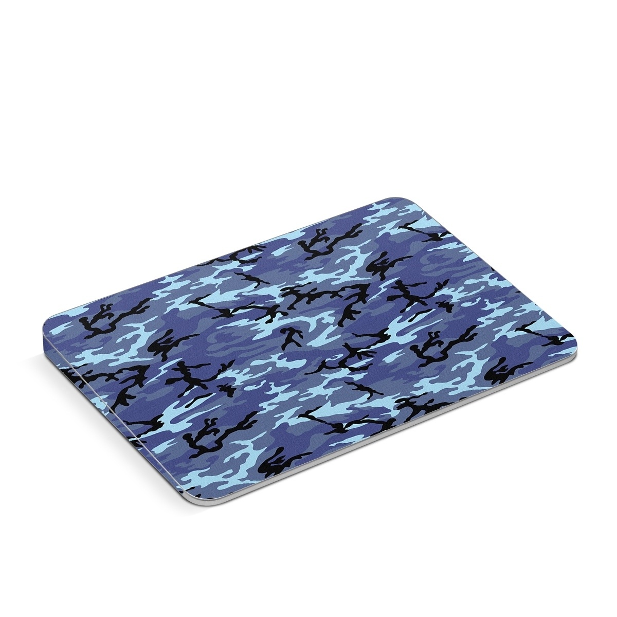 Apple Magic Trackpad Skin design of Military camouflage, Pattern, Blue, Aqua, Teal, Design, Camouflage, Textile, Uniform, with blue, black, gray, purple colors