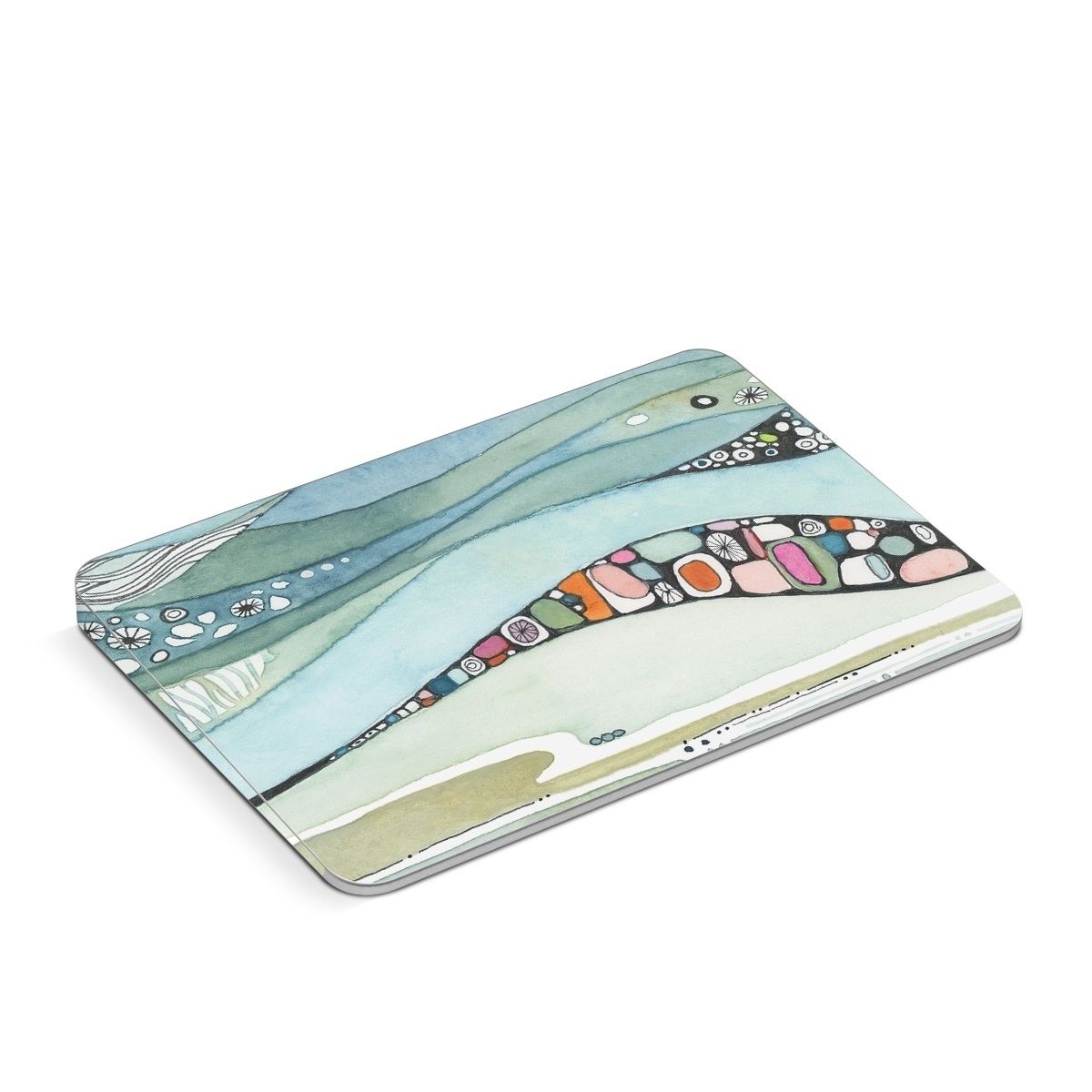 Apple Magic Trackpad Skin design of Line, Illustration, Art, with blue, green, orange, pink, black, white, yellow colors