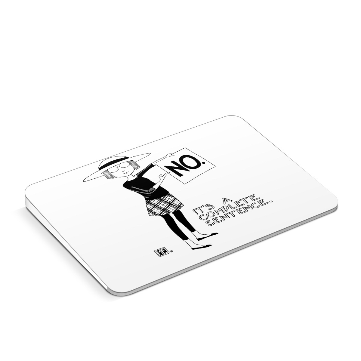 Apple Magic Trackpad Skin design of Cartoon, Illustration, Design, Font, Black-and-white, Pattern, Style, with white, black colors