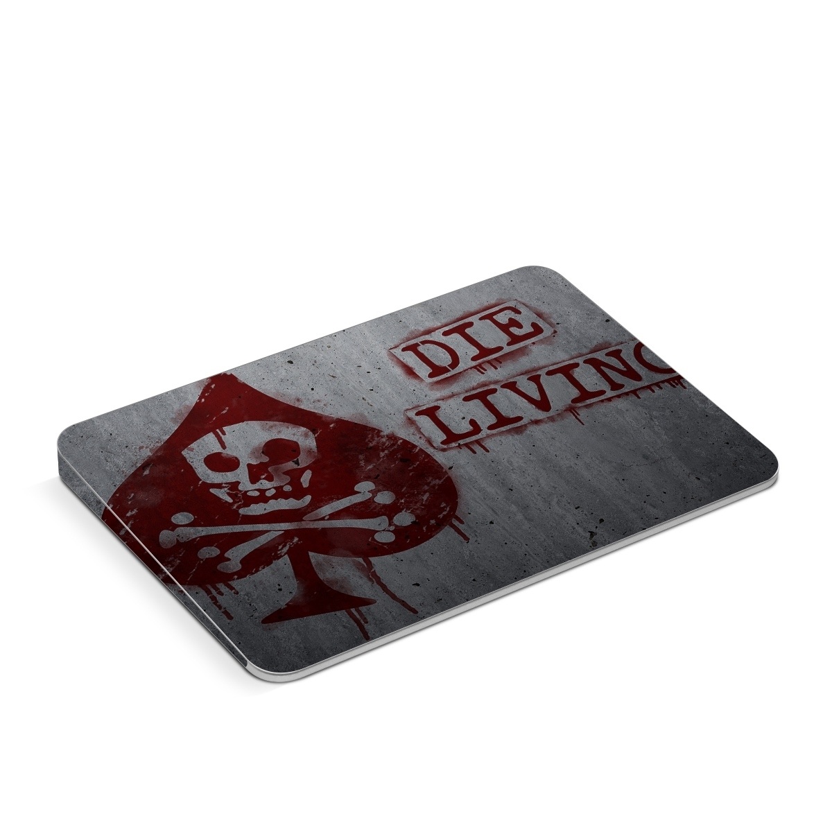 Apple Magic Trackpad Skin design of Red, Street art, Art, Font, Wall, Graffiti, Visual arts, Illustration, Graphics, Logo, with gray, red colors