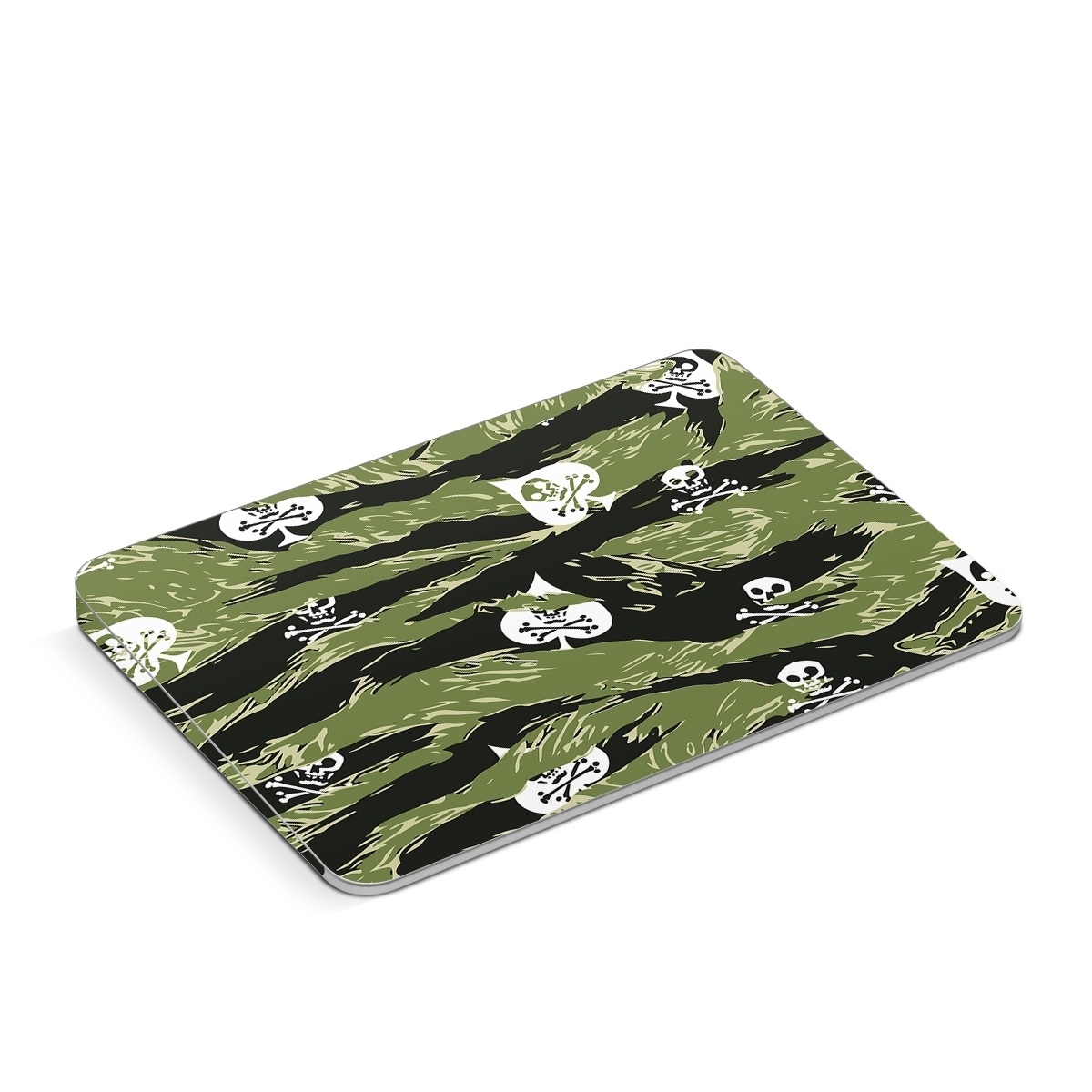 Apple Magic Trackpad Skin design of Military camouflage, Pattern, Leaf, Illustration, Design, Tree, Camouflage, Plant, Art, Branch, with black, white, green colors