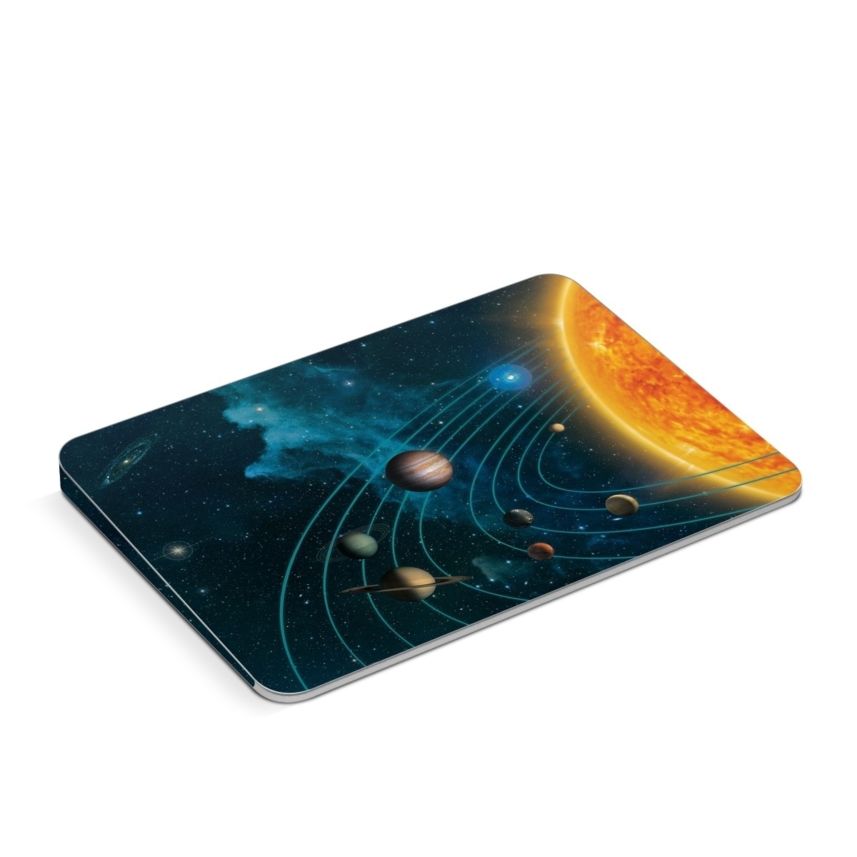 Apple Magic Trackpad Skin design of Astronomical object, Universe, Outer space, Galaxy, Astronomy, Atmosphere, Space, Planet, Science, Sky, with red, yellow, black, blue, brown, white colors