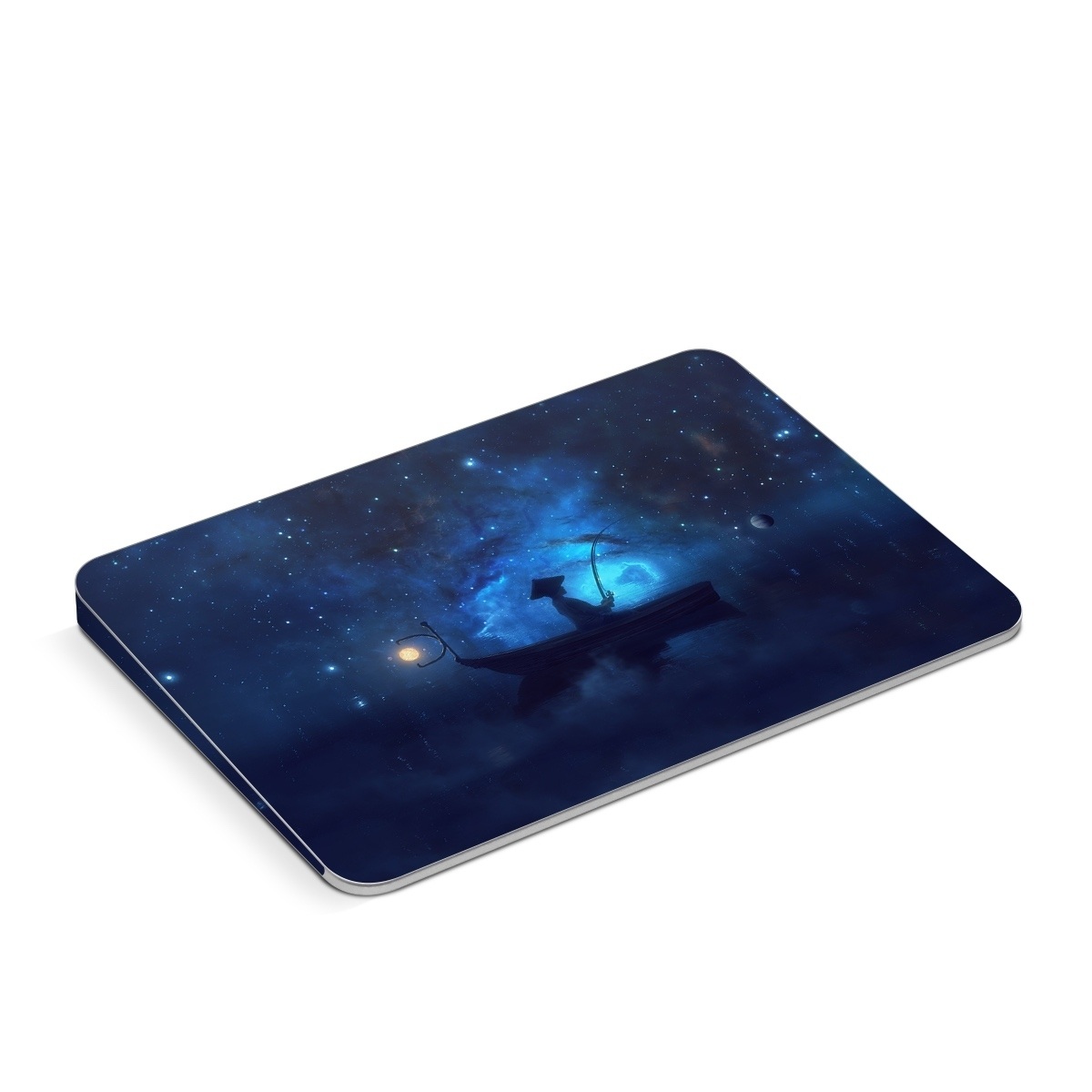 Apple Magic Trackpad Skin design of Sky, Night, Atmosphere, Light, Atmospheric phenomenon, Darkness, Screenshot, Space, Midnight, Moonlight, with white, blue, black, green, orange colors