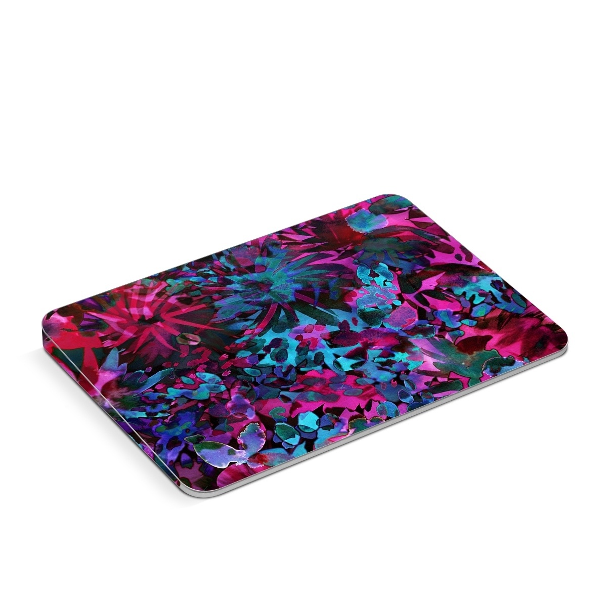 Apple Magic Trackpad Skin design of Pink, Purple, Violet, Lilac, Flower, Leaf, Plant, Magenta, Botany, Pattern, with black, pink, purple, blue, green colors