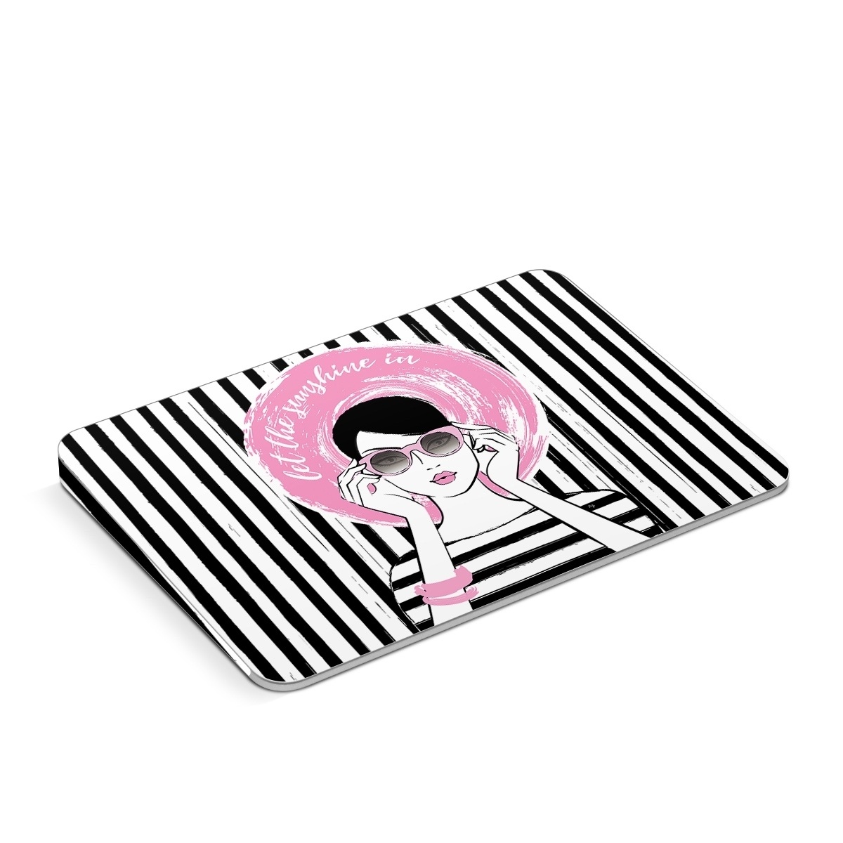 Apple Magic Trackpad Skin design of Organ, Vision care, Purple, Pink, Violet, Font, Eyewear, Magenta, Line, Art, with black, white, pink, gray colors