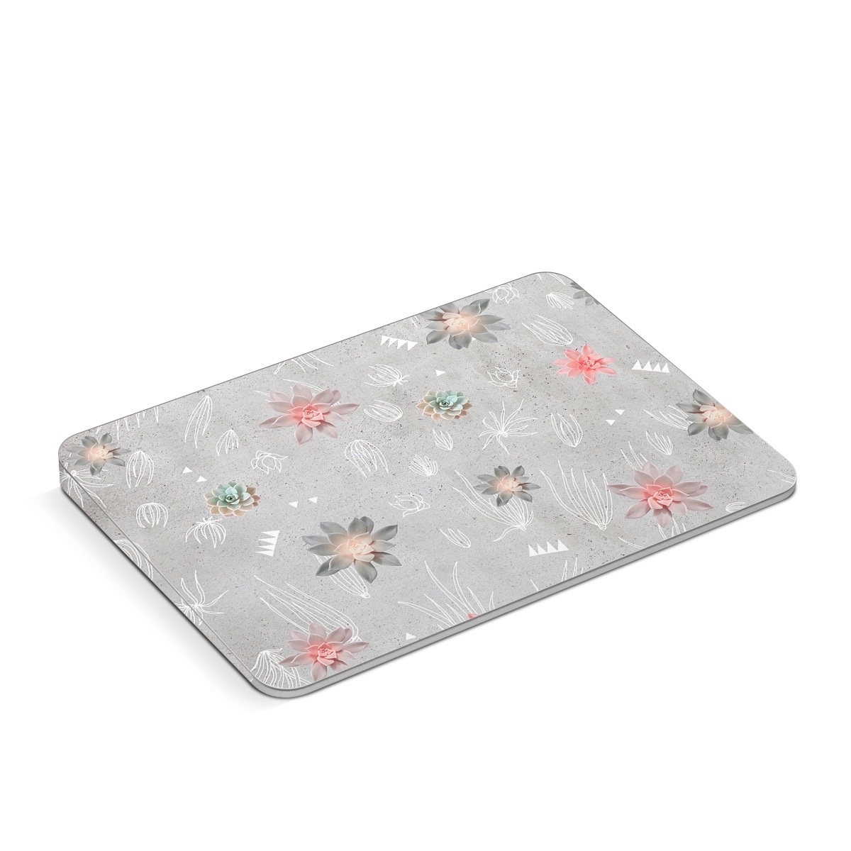 Apple Magic Trackpad Skin design of Pink, Pattern, Wrapping paper, Textile, Design, Wallpaper, Floral design, Plant, Flower, with gray, red, white, pink colors