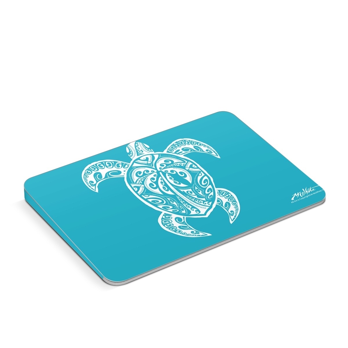 Apple Magic Trackpad Skin design of Sea turtle, Turtle, Green sea turtle, Reptile, Illustration, with blue, white colors