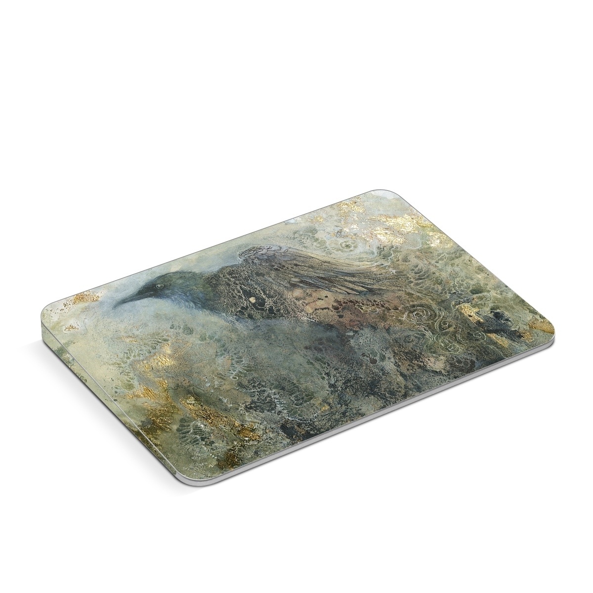 Apple Magic Trackpad Skin design of Painting, Water, Geology, Art, Rock, Watercolor paint, Illustration, with black, gray, white, blue colors