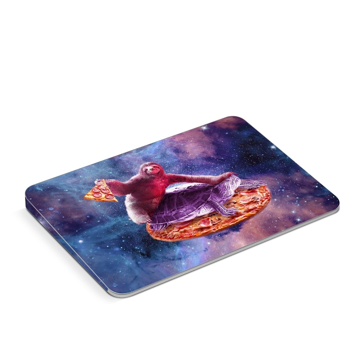 Apple Magic Trackpad Skin design of Illustration, Pink, Turtle, Art, Sea turtle, Space, Painting, Fictional character, Tortoise, with black, white, blue, gray, red, yellow colors