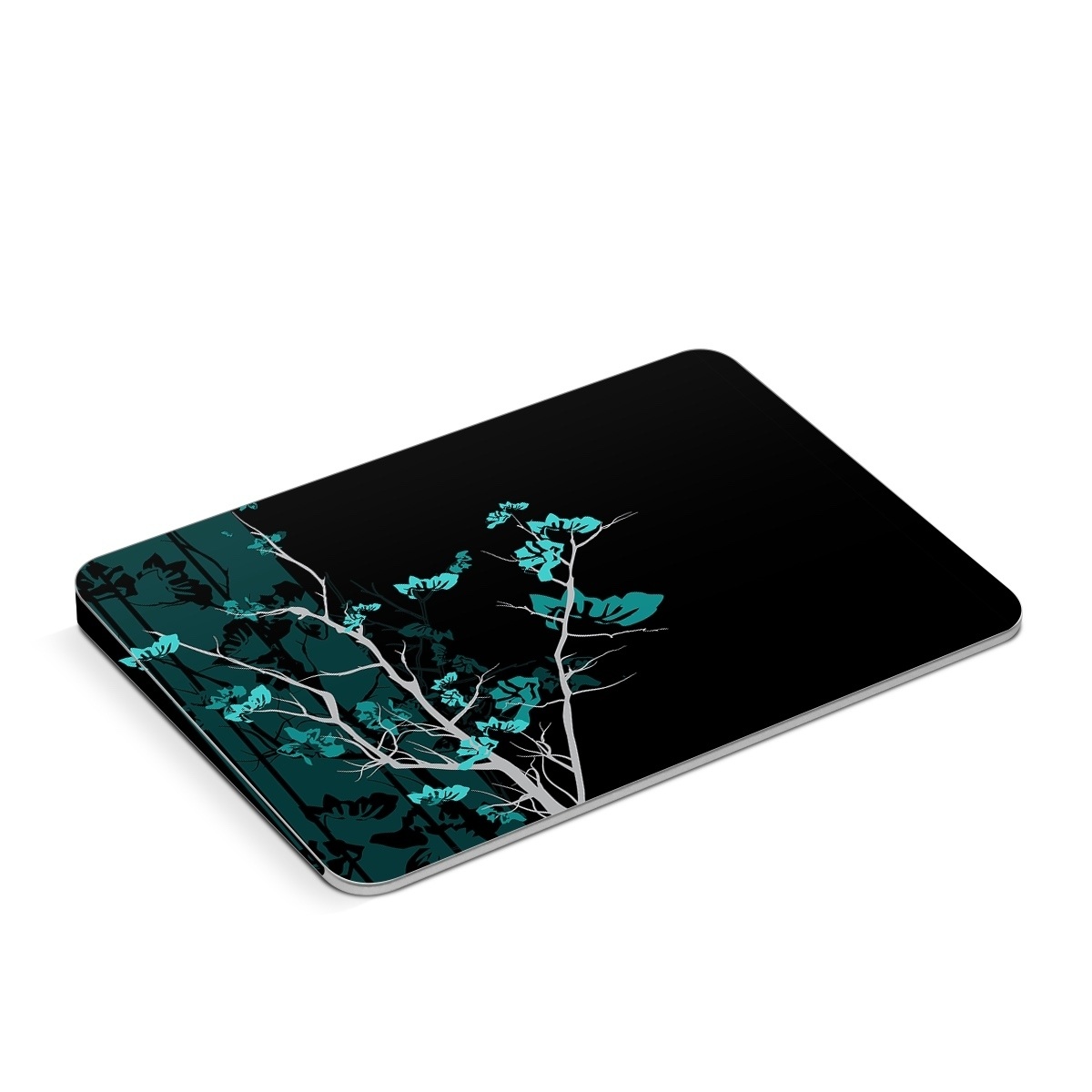 Apple Magic Trackpad Skin design of Branch, Black, Blue, Green, Turquoise, Teal, Tree, Plant, Graphic design, Twig, with black, blue, gray colors