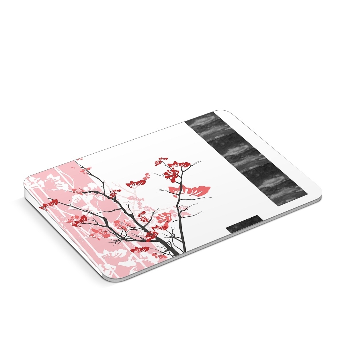 Apple Magic Trackpad Skin design of Branch, Red, Flower, Plant, Tree, Twig, Blossom, Botany, Pink, Spring, with white, pink, gray, red, black colors