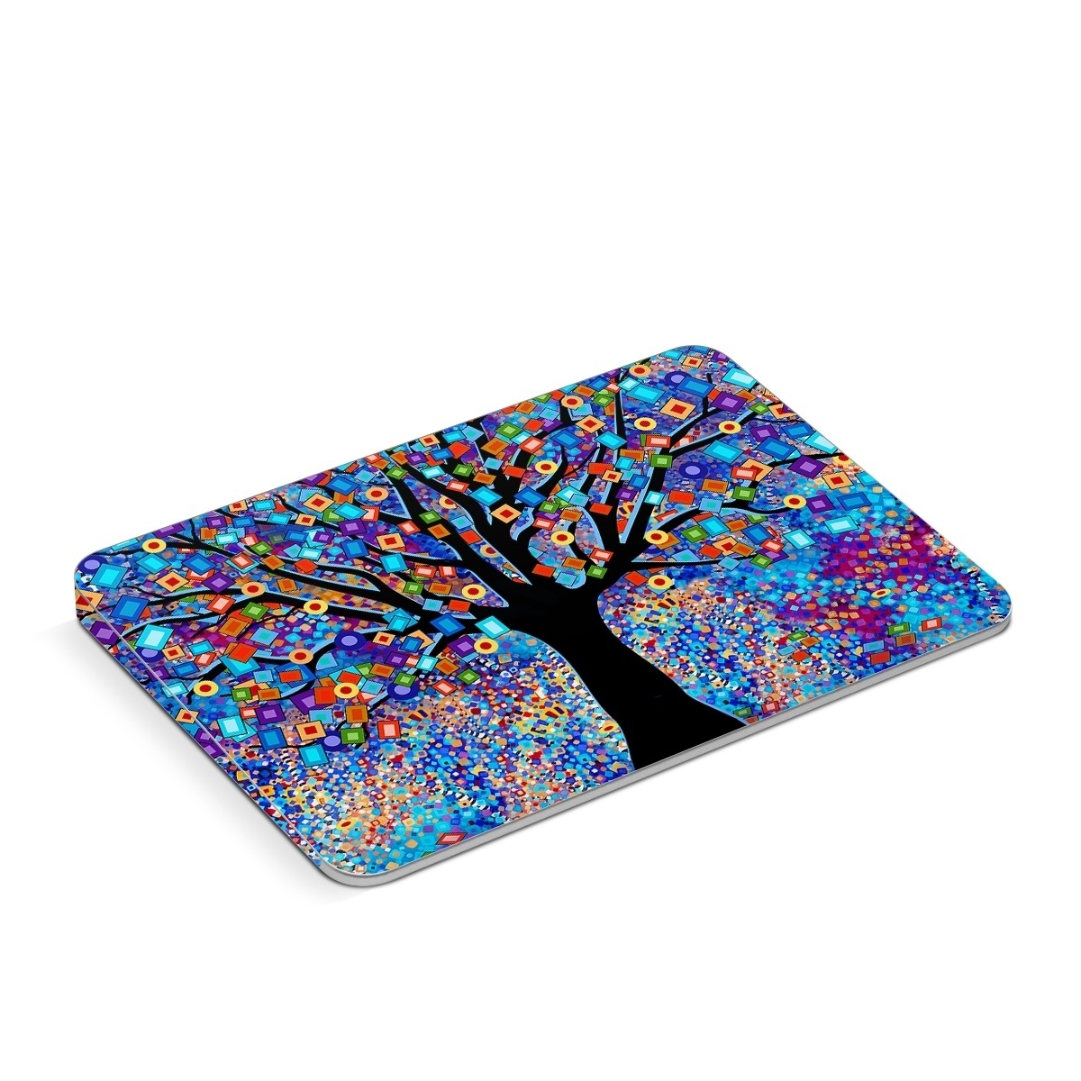Apple Magic Trackpad Skin design of Psychedelic art, Modern art, Art, with black, blue, red, orange, yellow, green, purple colors