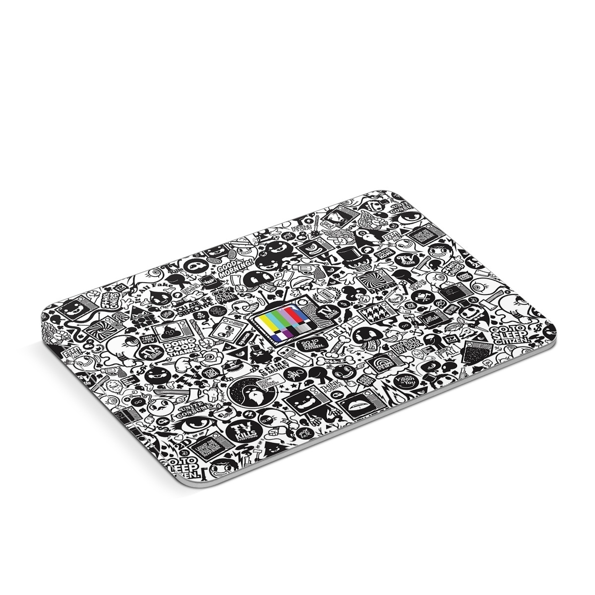 Apple Magic Trackpad Skin design of Pattern, Drawing, Doodle, Design, Visual arts, Font, Black-and-white, Monochrome, Illustration, Art, with gray, black, white colors