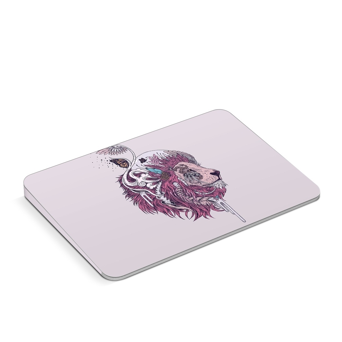 Apple Magic Trackpad Skin design of Illustration, Drawing, Sketch, Art, Graphic design, Lion, Goats, Fictional character, Ink, Bison, with gray, purple, black, red colors