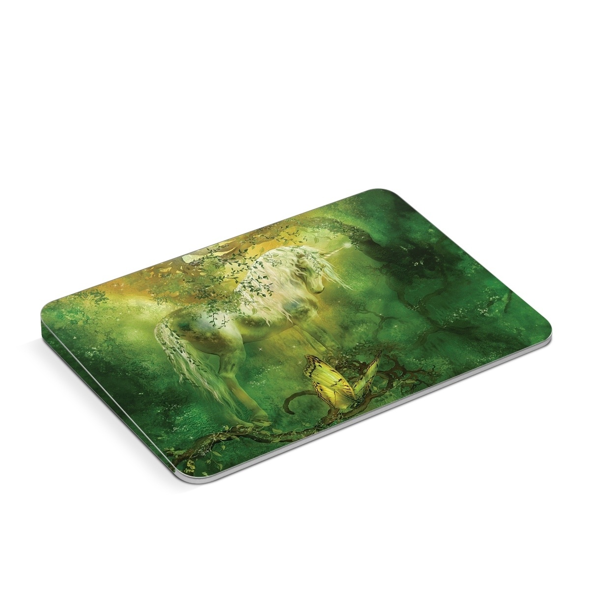 Apple Magic Trackpad Skin design of Nature, Green, Painting, Art, Visual arts, Watercolor paint, Illustration, Modern art, Still life, with green, black, gray colors