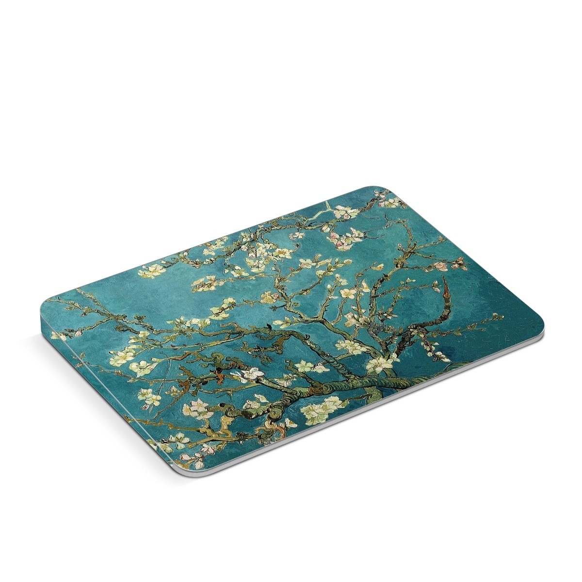 Apple Magic Trackpad Skin design of Tree, Branch, Plant, Flower, Blossom, Spring, Woody plant, Perennial plant, with blue, black, gray, green colors