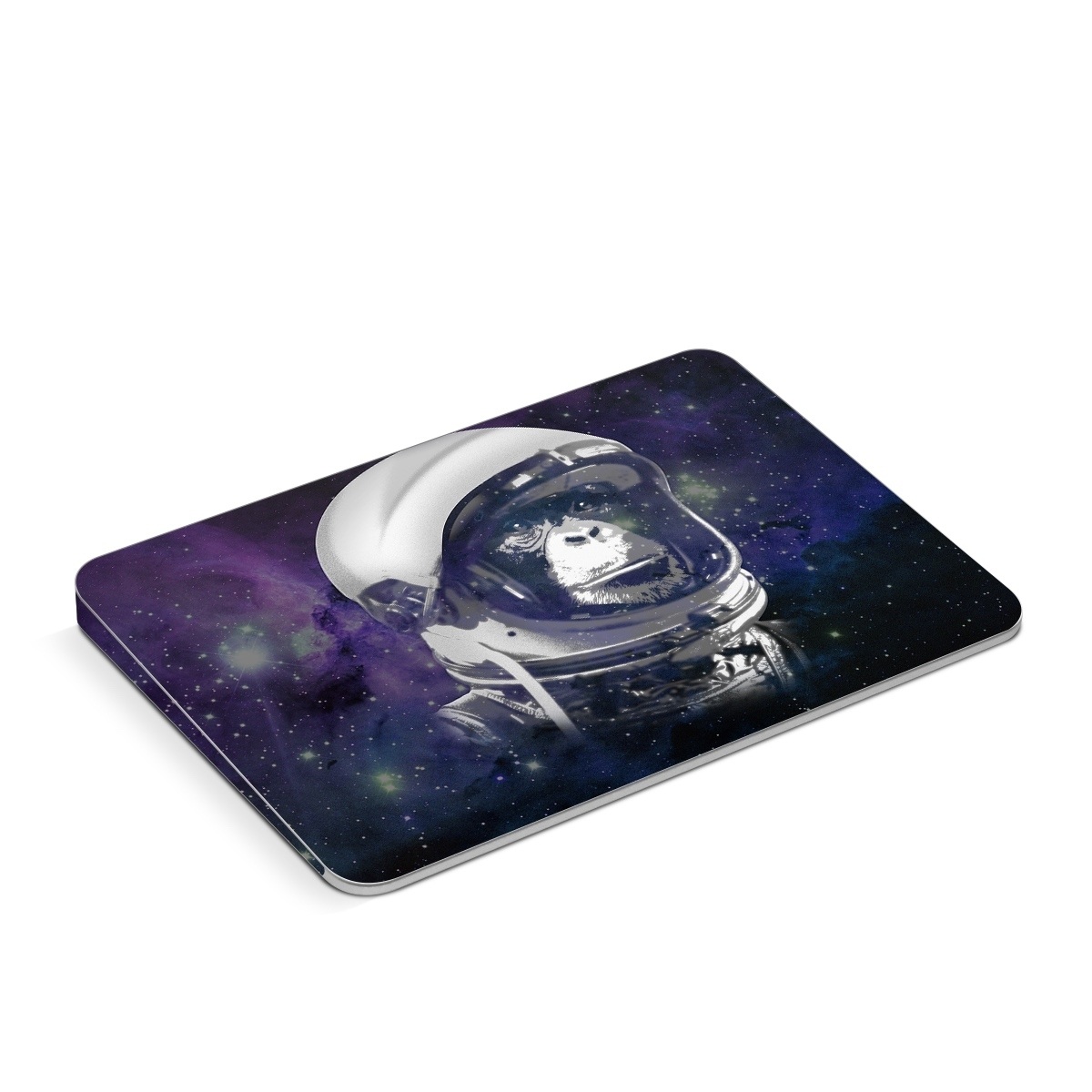 Apple Magic Trackpad Skin design of Helmet, Astronaut, Personal protective equipment, Illustration, Space, Outer space, Headgear, Fictional character, Sports gear, Football gear, with black, gray, blue, white colors