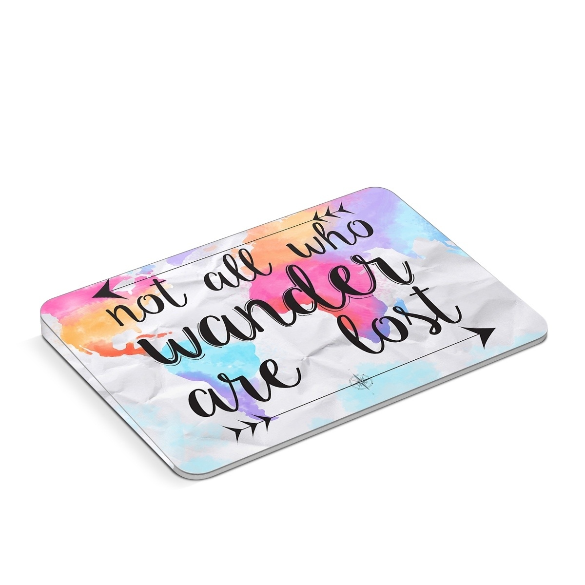 Apple Magic Trackpad Skin design of Font, Text, Calligraphy, Graphics, with black, white, orange, pink, red, blue, purple, yellow colors